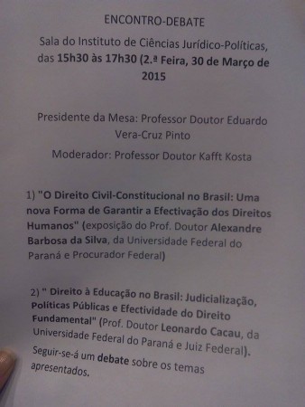 Encontro debate -instituto de ciências jurídico-politicas